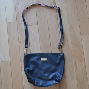 Bebe Leather Crossbody Purse Floral Accent